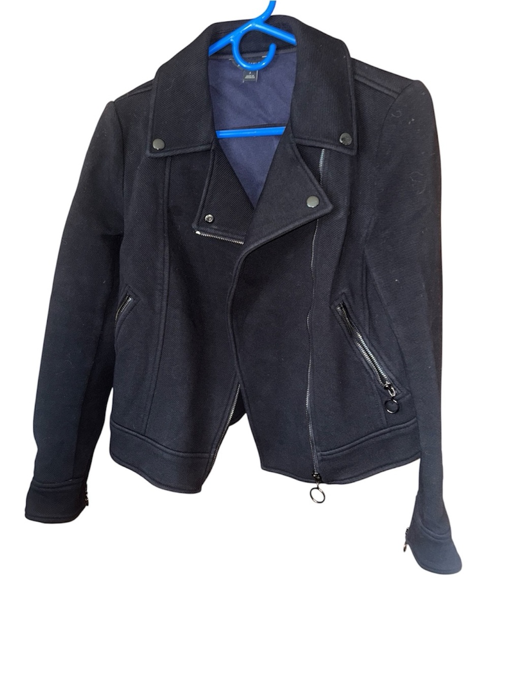 Ann Taylor Black Moto-Inspired Zip Blazer